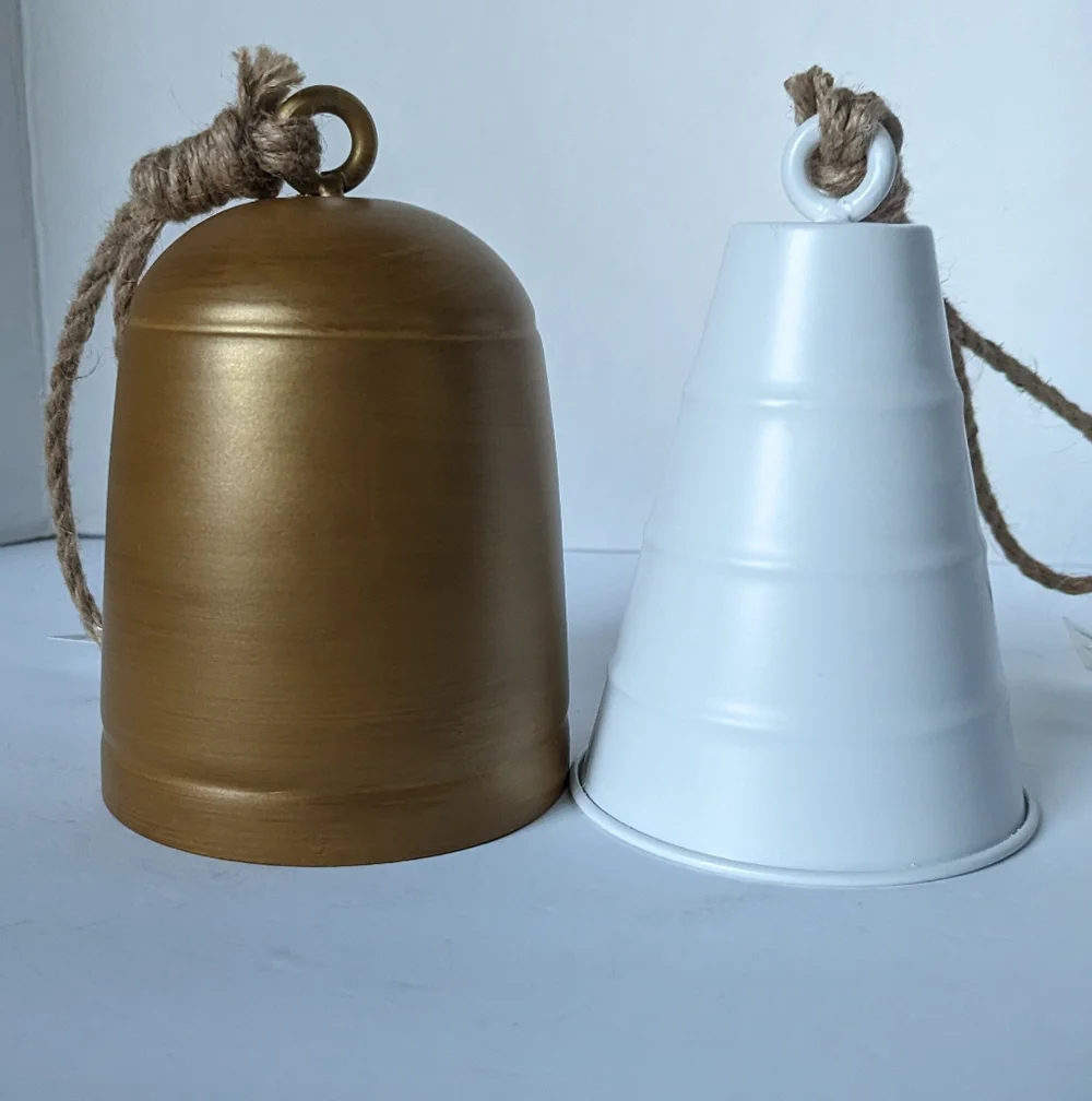 Target Bullseye Playground Summer Nautical White & Bronze 2pc Farmhouse Bells - Picture 4 of 11
